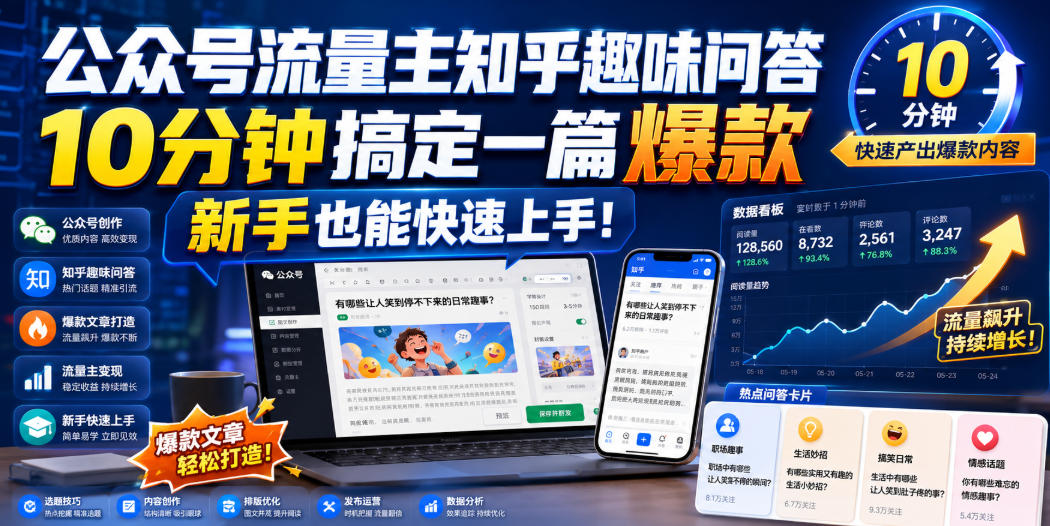 公众号流量主知乎趣味问答,10分钟搞定一篇爆款,新手也能快速上手!插图 公众号流量主知乎趣味问答,10分钟搞定一篇爆款,新手也能快速上手!插图