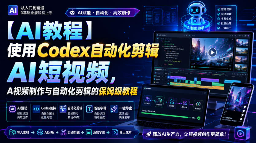 【AI教程】使用Codex自动化剪辑AI短视频,AI视频制作与自动化剪辑的保姆级教程插图 【AI教程】使用Codex自动化剪辑AI短视频,AI视频制作与自动化剪辑的保姆级教程插图