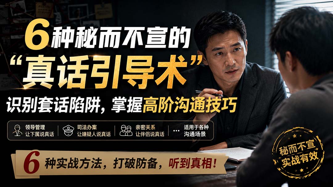 (20113期)付费文章:6种秘而不宣的“真话引导术”识别套话陷阱,掌握高阶沟通技巧-网赚副业网
