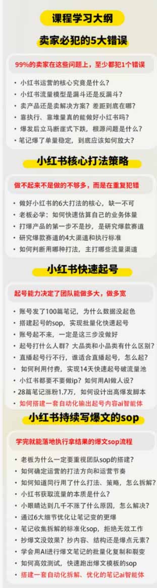 (19747期)小红书高利润AI经营课2026年7.18-20:起号+爆文+付费+达人+私域,利用AI与SOP实现团队人效翻倍增长插图2 (19747期)小红书高利润AI经营课2026年7.18-20:起号+爆文+付费+达人+私域,利用AI与SOP实现团队人效翻倍增长插图2