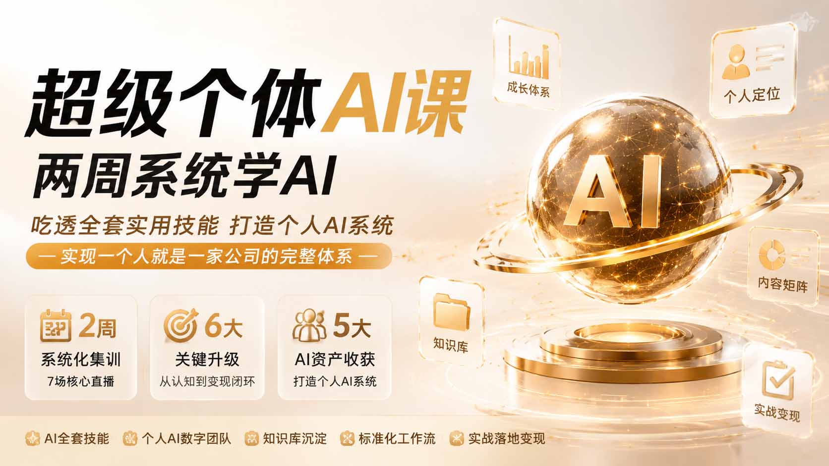 (19827期)超级个体AI课两周系统学AI;吃透全套实用技能打造个人AI系统,实现一个人就是一家公司的完整体系-网赚副业网