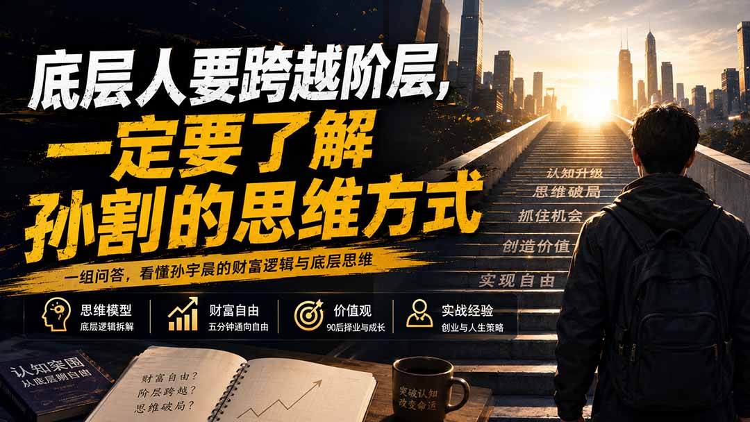 (20040期)付费文章:底层人要跨越阶层,一定要了解孙割的思维方式-网赚副业网