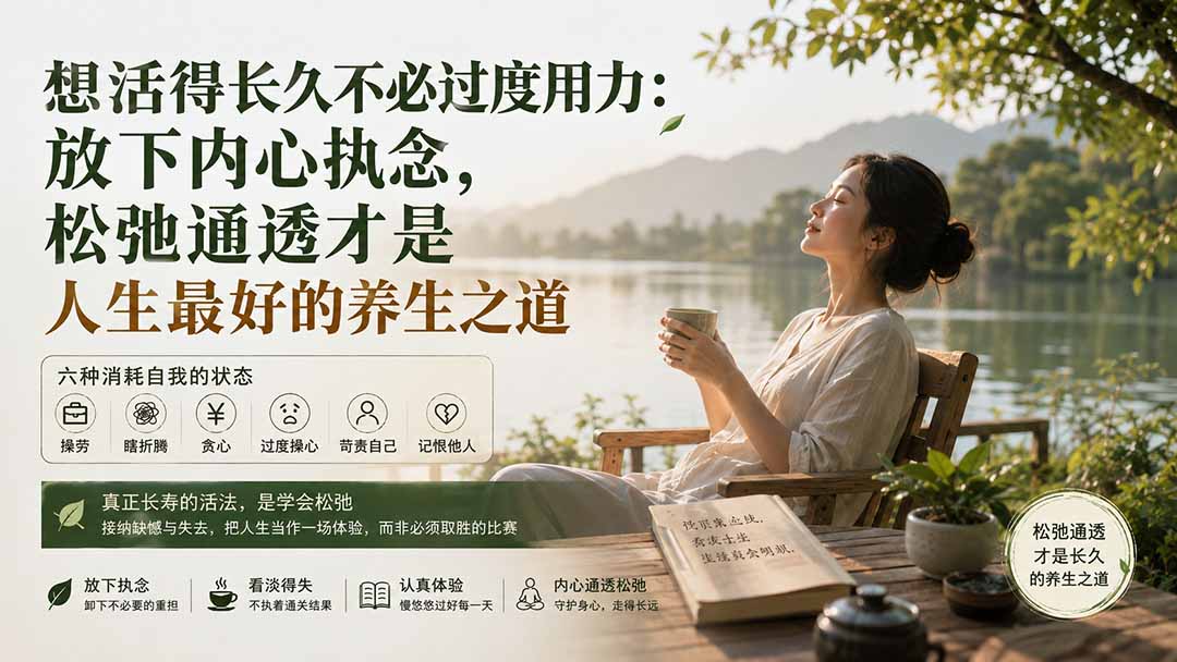 (20007期)付费文章:想活得长久不必过度用力:放下内心执念,松弛通透才是人生最好的养生之道-网赚副业网
