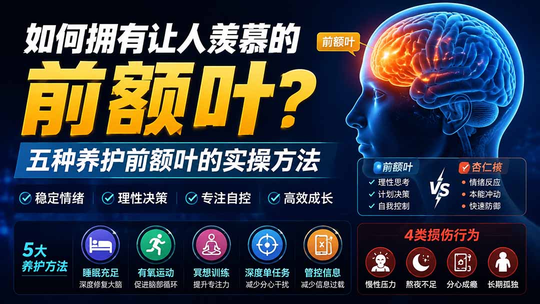 (19805期)付费文章:如何拥有让人羡慕的前额叶?五种养护前额叶的实操方法-网赚副业网