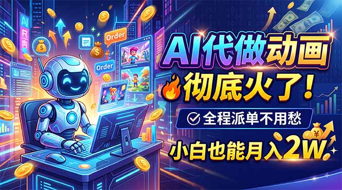 (19828期)AI代做动画,彻底火了!全程派单不用愁,小白也能月入2W-网赚副业网