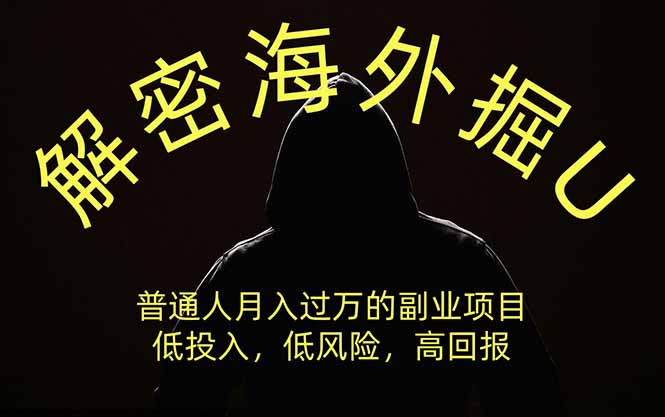 （19841期）解密海外掘U，普通人月入过万的副业项目，低投入、低风险高回报，没有之一-网赚副业网