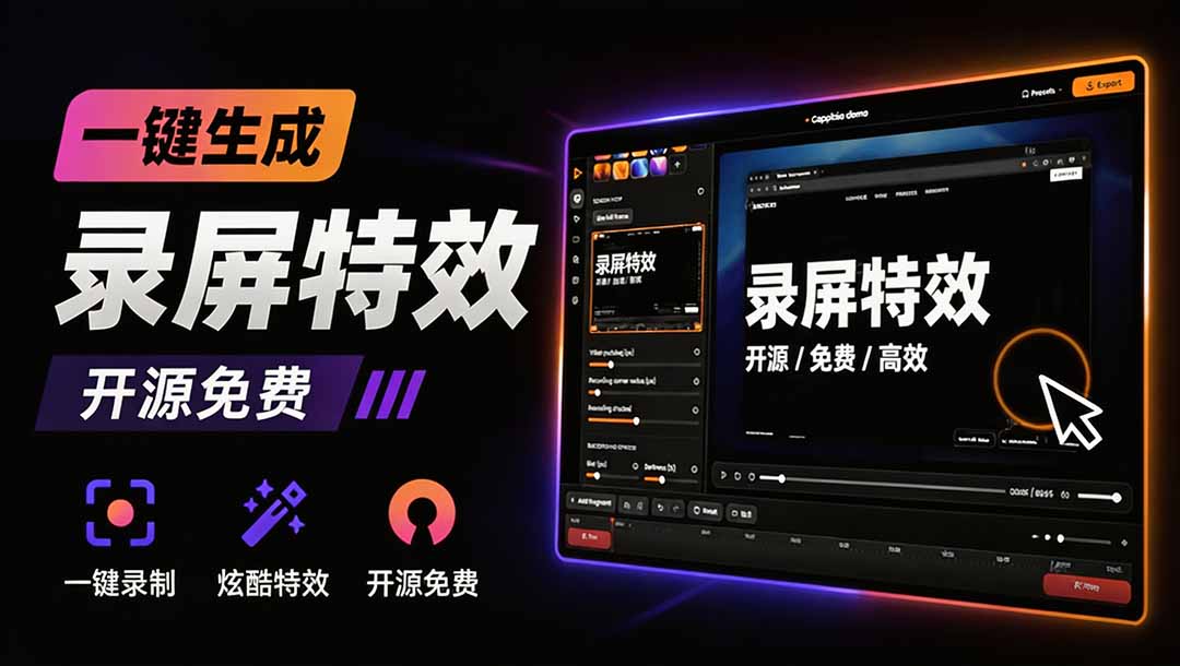 (19893期)Windows录屏神器来了!一键添加自动缩放、光标润色与画面美化效果,轻松省下笔录屏软件费用 Capptivo-网赚副业网