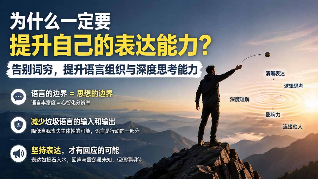 (20070期)付费文章:为什么一定要提升自己的表达能力?告别词穷,提升语言组织与深度思考能力插图 (20070期)付费文章:为什么一定要提升自己的表达能力?告别词穷,提升语言组织与深度思考能力插图