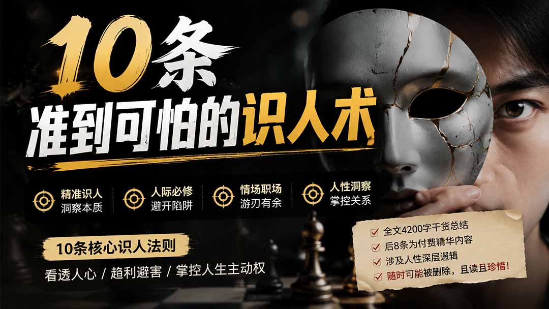 (19751期)付费文章:分享10条准到可怕的识人术术,希望能帮到大家。-网赚副业网
