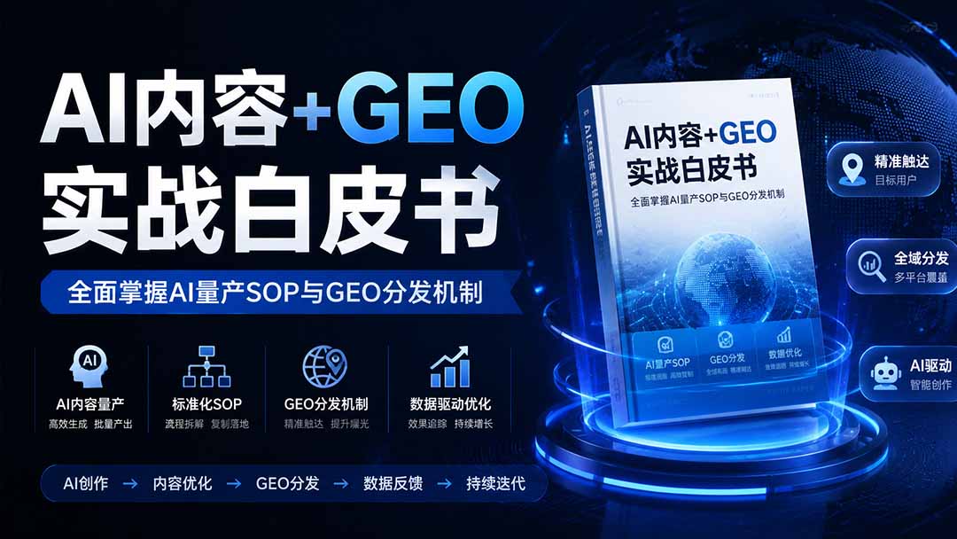 （19729期）AI内容+GEO实战白皮书。全面掌握AI量产SOP与GEO分发机制-网赚副业网
