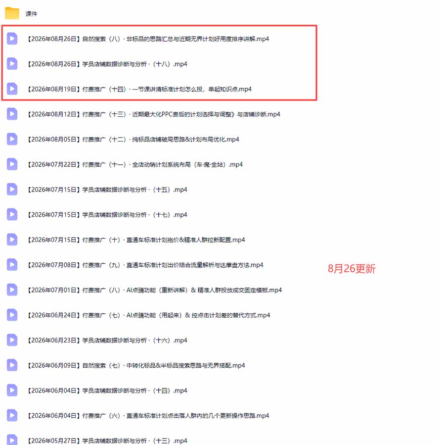 (20094期)2026淘宝电商终局之战VIP课-更新:自然搜索+直通车+无界+精准人群,系统掌握测款动销与全店推广布局方法插图2 (20094期)2026淘宝电商终局之战VIP课-更新:自然搜索+直通车+无界+精准人群,系统掌握测款动销与全店推广布局方法插图2