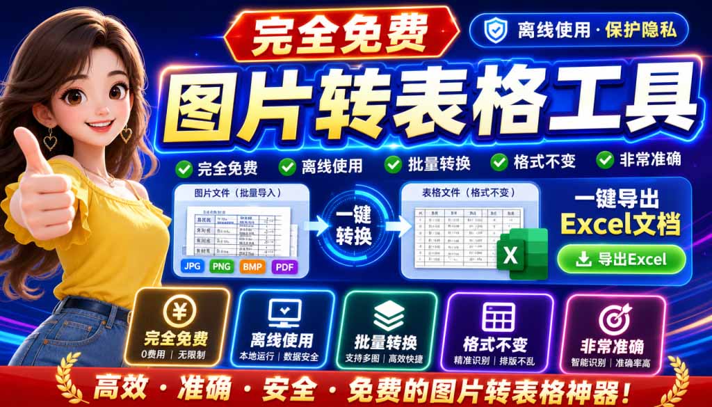 (19972期)图片表格识别提取工具,支持一键从图片中智能提取表格并导出Excel文件,可离线免网运行,FastTableOCR-网赚副业网