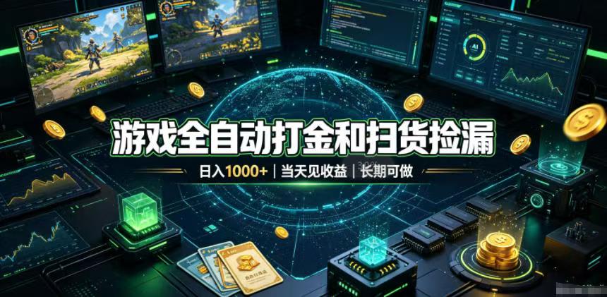 (19647期)游戏全自动打金和扫货捡漏,日入1000+,当天见收益,长期可做!插图 (19647期)游戏全自动打金和扫货捡漏,日入1000+,当天见收益,长期可做!插图
