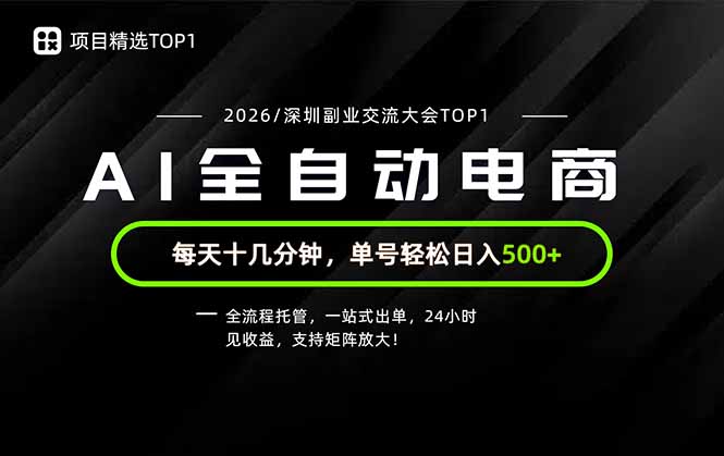 (19783期)副业精选TOP1,全流程托管,24小时见收益,单号轻松日入500+-网赚副业网