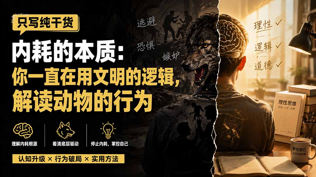 (19849期)付费文章:只写纯干货-内耗的本质:你一直在用文明的逻辑,解读动物的行为-网赚副业网