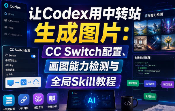 让Codex用中转站生成图片:CC Switch配置、画图能力检测与全局Skill教程-网赚副业网