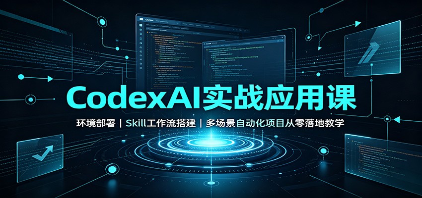 CodexAI实战应用课:环境部署Skill工作流搭建,多场景自动化项目从零落地教学-网赚副业网
