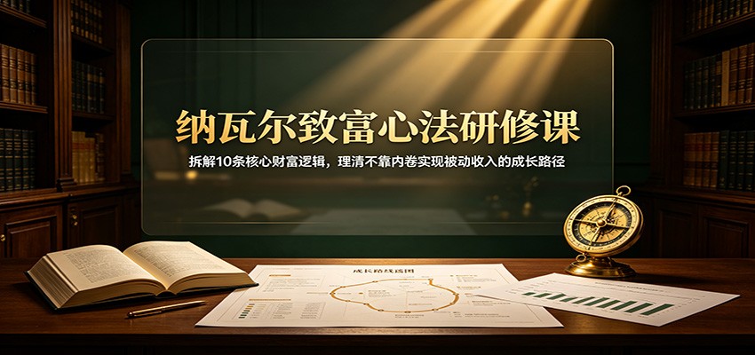 纳瓦尔致富心法研修课:拆解10条核心财富逻辑,理清不靠内卷实现被动收入的成长路径-网赚副业网