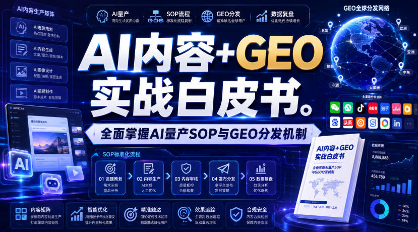 AI内容+GEO实战白皮书,全面掌握AI量产SOP与GEO分发机制【文档】-网赚副业网