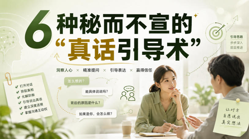 付费文章:6种秘而不宣的“真话引导术”-网赚副业网