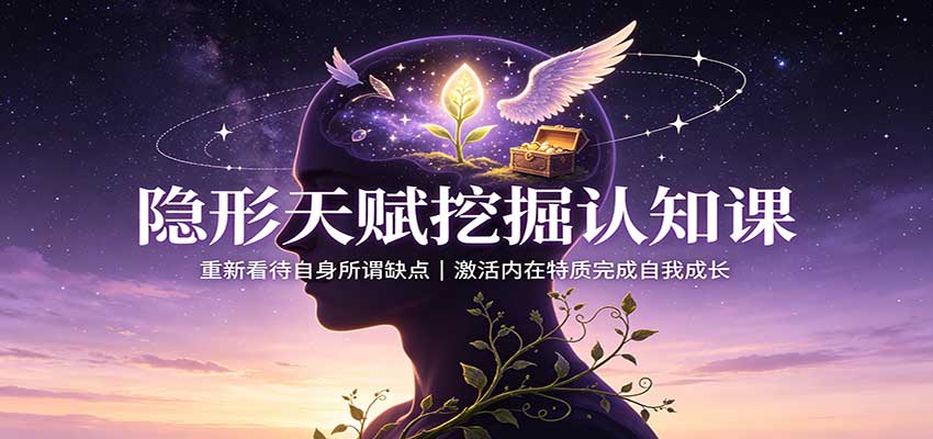 隐形天赋挖掘认知课:重新看待自身所谓缺点,激活内在特质完成自我成长插图 隐形天赋挖掘认知课:重新看待自身所谓缺点,激活内在特质完成自我成长插图