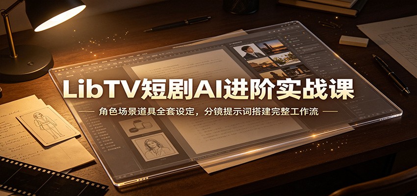 LibTV短剧AI进阶实战课:角色场景道具全套设定,分镜提示词搭建完整工作流-网赚副业网