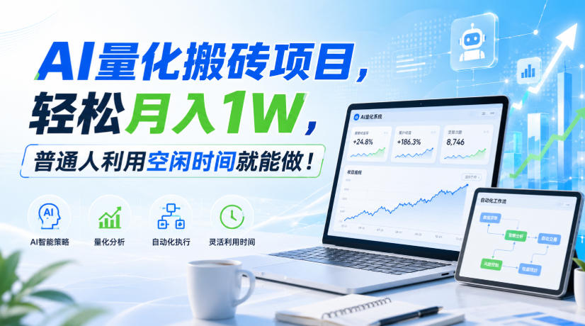 利用AI实现自动量化搬砖，月入万元，任何人都可以做！-网赚副业网