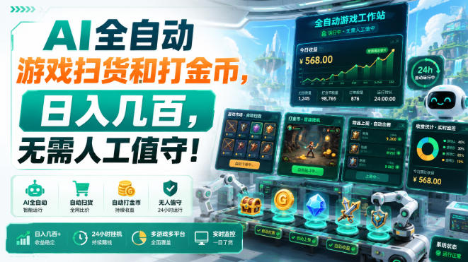 AI全自动游戏扫货和打金币,日入几百,无需人工值守!【揭秘】插图 AI全自动游戏扫货和打金币,日入几百,无需人工值守!【揭秘】插图