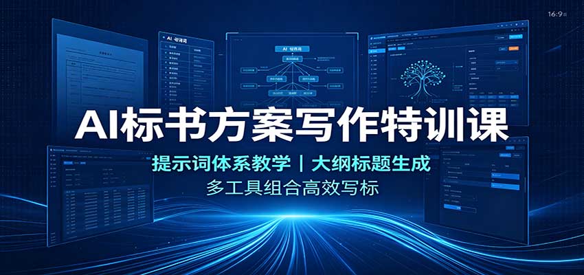 AI标书方案写作特训课:提示词体系教学,大纲标题生成,多工具组合高效写标-网赚副业网