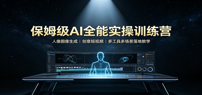 保姆级AI全能实操训练营:人像图像生成,创意短视频,多工具多场景落地教学插图 保姆级AI全能实操训练营:人像图像生成,创意短视频,多工具多场景落地教学插图