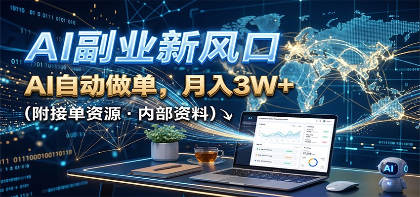 AI副业新风口,AI自动做单,月入3W+,附接单资源-网赚副业网
