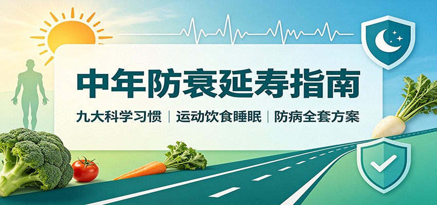 中年防衰延寿指南:九大科学习惯,运动饮食睡眠防病全套方案-网赚副业网