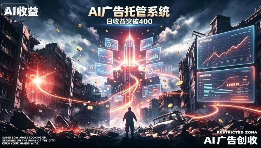 AI智能广告，全自动化运行，单日可达400+，小白新手0基础上手【揭秘】-网赚副业网