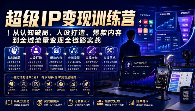 超级IP变现训练营|从认知破局、人设打造、爆款内容到全域流量变现全链路实战插图 超级IP变现训练营|从认知破局、人设打造、爆款内容到全域流量变现全链路实战插图