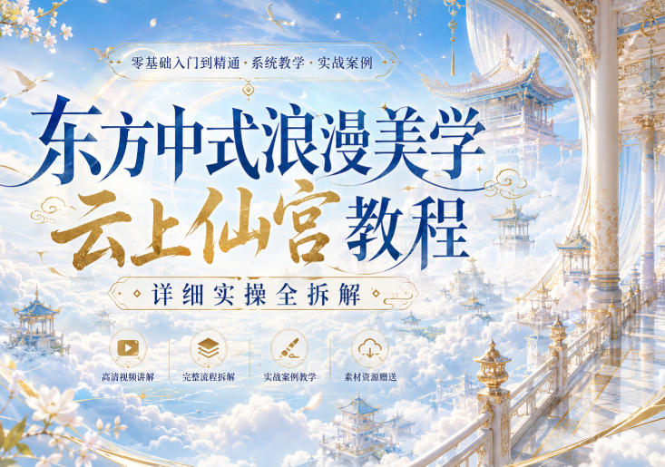 东方中式浪漫美学云上仙宫教程,详细实操全拆解-网赚副业网