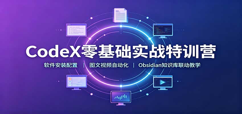 CodeX零基础实战特训营:软件安装配置,图文视频自动化,Obsidian知识库联动教学插图 CodeX零基础实战特训营:软件安装配置,图文视频自动化,Obsidian知识库联动教学插图