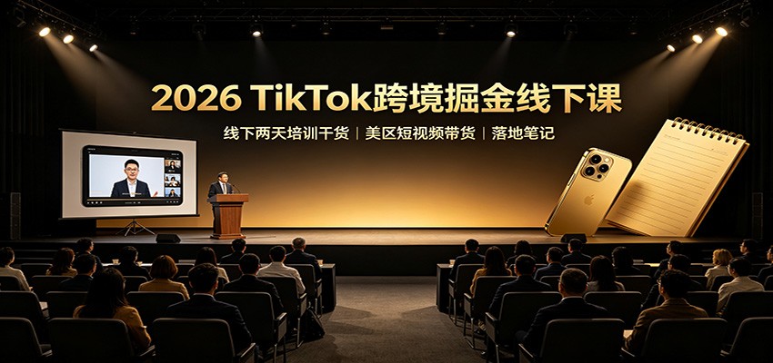 2026 TikTok跨境掘金线下课:线下两天培训干货,美区短视频带货落地笔记-网赚副业网