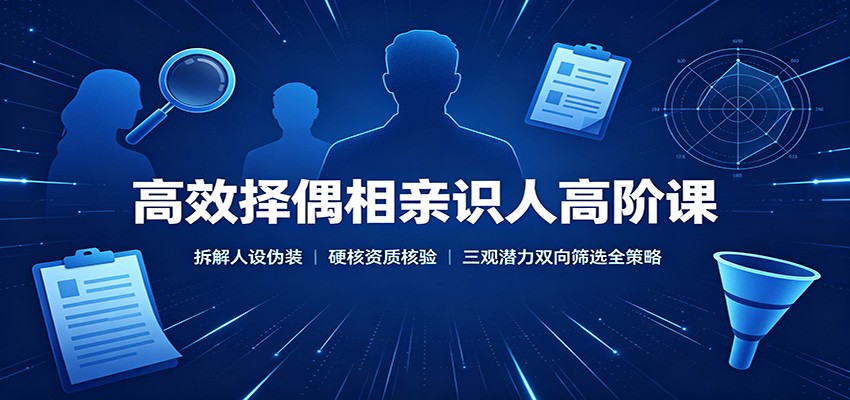 高效择偶相亲识人高阶课:拆解人设伪装,硬核资质核验,三观潜力双向筛选全策略-网赚副业网