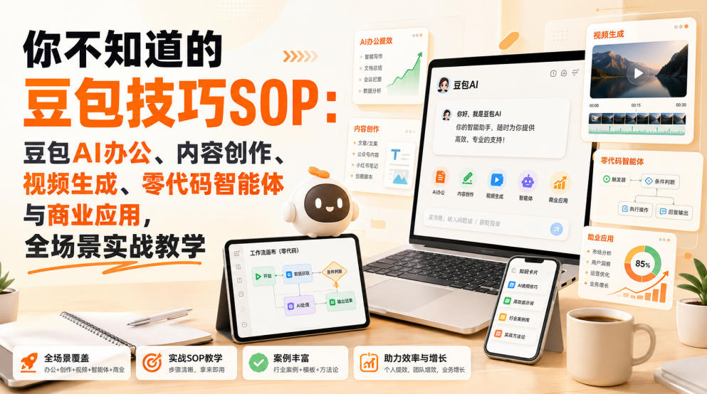 你不知道的豆包技巧SOP：豆包AI办公、内容创作、视频生成、零代码智能体与商业应用，全场景实战教学-网赚副业网