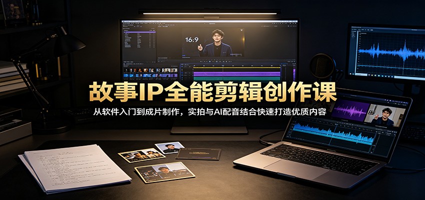 故事IP全能剪辑创作课:从软件入门到成片制作,实拍与AI配音结合快速打造优质内容-网赚副业网