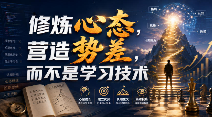 付费文章:修炼心态,营造势差,而不是学习技术插图 付费文章:修炼心态,营造势差,而不是学习技术插图