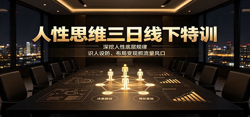 人性思维三日线下特训:深挖人性底层规律,识人设防、布局变现抓流量风口插图 人性思维三日线下特训:深挖人性底层规律,识人设防、布局变现抓流量风口插图