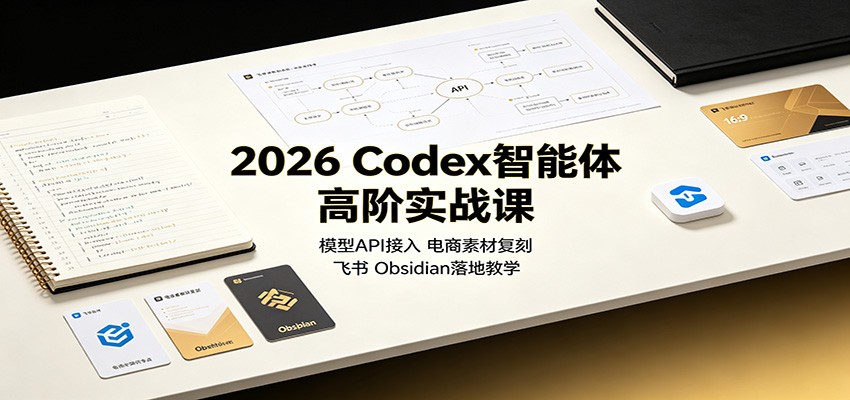 2026 Codex智能体高阶实战课:模型API接入,电商素材复刻,飞书Obsidian落地教学插图 2026 Codex智能体高阶实战课:模型API接入,电商素材复刻,飞书Obsidian落地教学插图