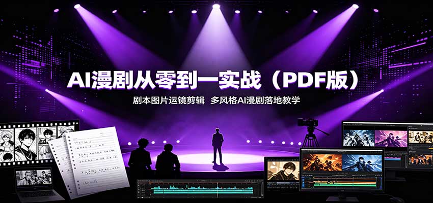 AI漫剧从零到一实战(PDF版):剧本图片运镜剪辑,多风格AI漫剧落地教学-网赚副业网