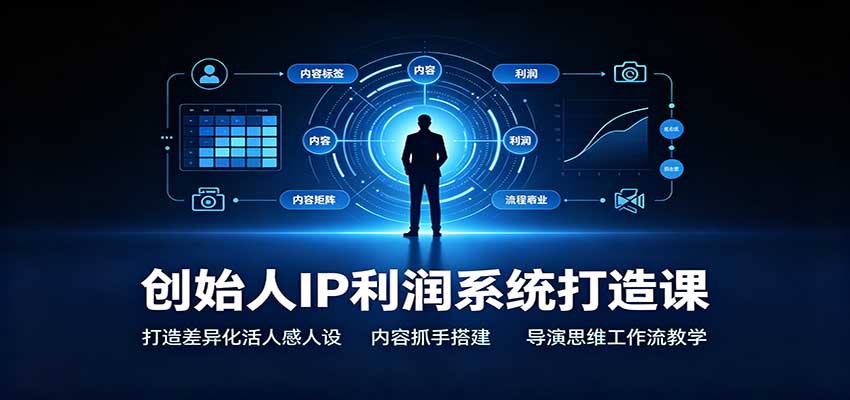 创始人IP利润系统打造课:打造差异化活人感人设,内容抓手搭建,导演思维工作流教学-网赚副业网