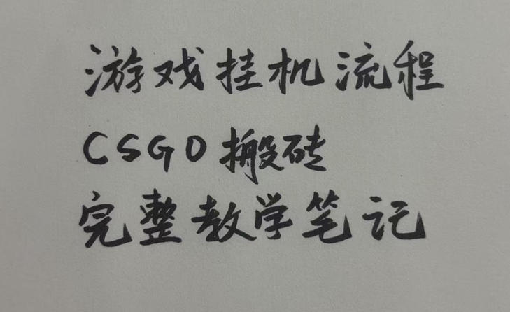 游戏挂G全流程笔记分享,CSGO游戏搬砖,小白看了当天学会见收益【揭秘】-网赚副业网
