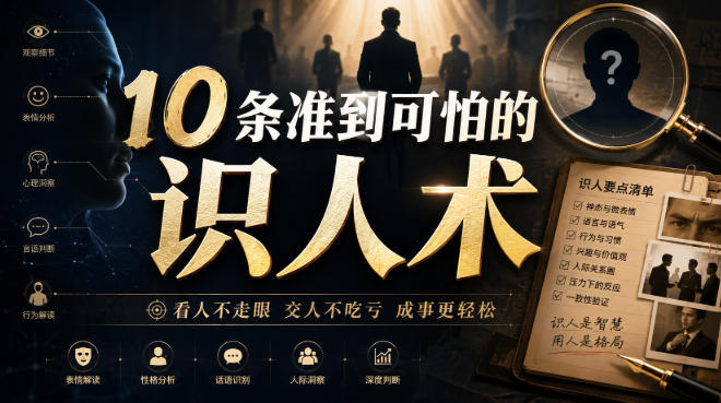 付费文章:10条准到可怕的识人术-网赚副业网