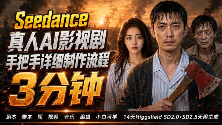 3分钟真人AI影视剧怎么做?SD 2.0手把手完整制作流程|Higgsfield 14天SD 2.0/2.5无限生成插图 3分钟真人AI影视剧怎么做?SD 2.0手把手完整制作流程|Higgsfield 14天SD 2.0/2.5无限生成插图