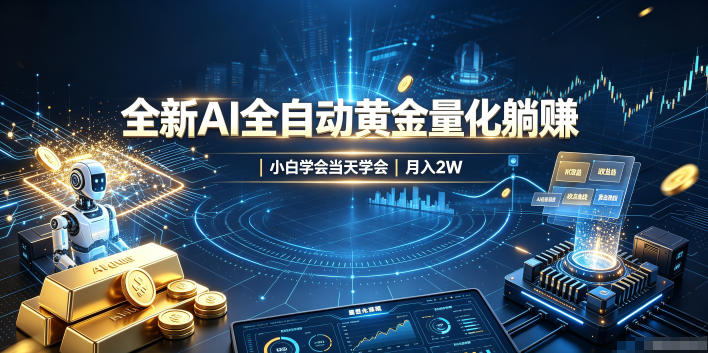 全新AI全自动黄金量化躺賺:小白学会当天学会,月入2W!【揭秘】-网赚副业网