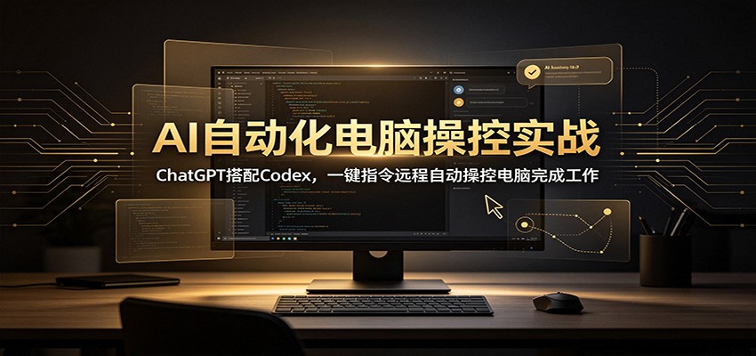 AI自动化电脑操控实战:ChatGPT搭配Codex,一键指令远程自动操控电脑完成工作-网赚副业网
